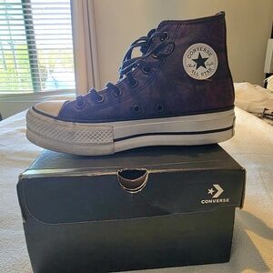 Converse High Top Sneakers - Purple with White